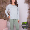 Lady avenue - Bambus Pyjamas langærmet Green Pepita