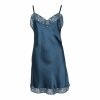 Lady avenue - Silke Chemise med slids Dark Petrol