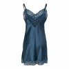 Lady avenue - Silke Chemise med slids Dark Petrol
