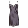 Lady avenue - Silke Chemise med slids Graphite Lady avenue - Silke Chemise med slids Graphite