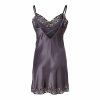 Lady avenue - Silke Chemise med slids Graphite Lady avenue - Silke Chemise med slids Graphite