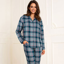 Lady avenue - Bomuld Flannel Pyjamas Petrol Checks