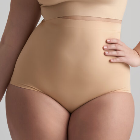 Bye bra - Usynlig Højtaljet Trusse Beige