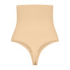 Bye bra - Usynlig Højtaljet String Beige