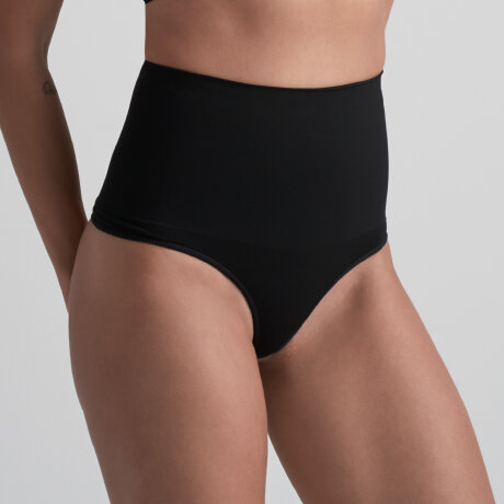 Bye bra - Seamless Højtaljet String Sort