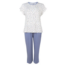 Lady avenue - Bambus Pyjamas med Capri Buks Dot Blue