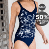 Lentiggini swimwear - Badedragt V-neck Navy/Offwhite