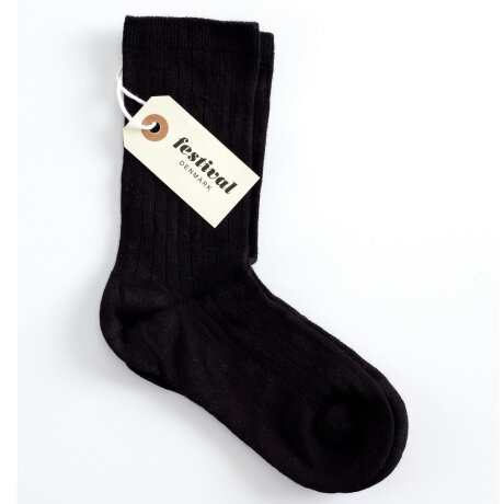 Festival - Bambus Strømpe Sort Festival - Bambus Strømpe Sort