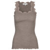 Rosemunde - Classic Silke Top med Blonde Brown Melange