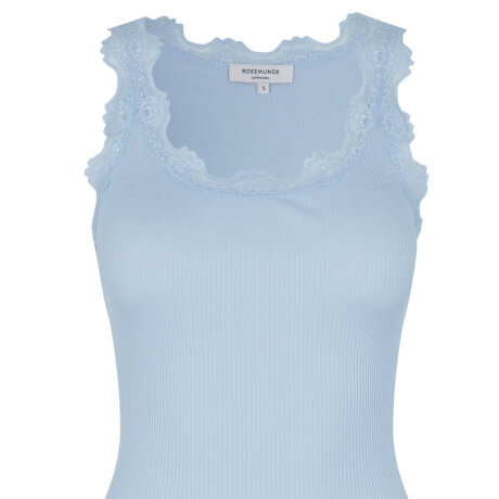 Rosemunde - Classic Silke Top med Blonde Heather Sky