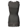 Rosemunde - Silke Top med blondekant Dark Grey MElange