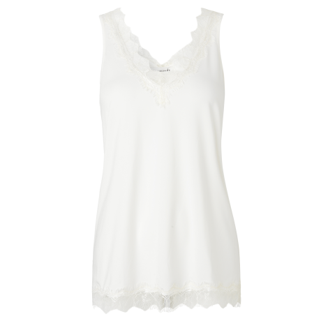 Rosemunde - Tank Top med Blonder Ivory