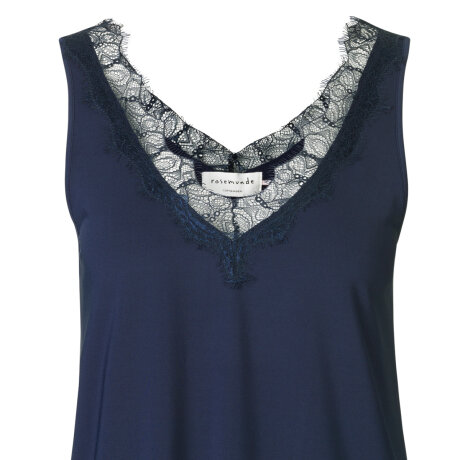 Rosemunde - Tank Top med Blonder Dark Blue