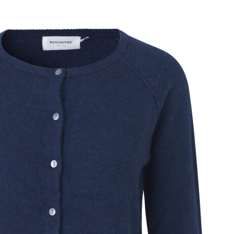 Rosemunde - Cardigan i Uld og Cashmere Dark Navy Melange