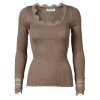 Rosemunde - Silke Bluse med Blondekant Brown Melange