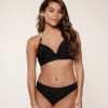 LingaDore - Vatteret Triangle Bikini Sæt Sort