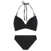LingaDore - Vatteret Triangle Bikini Sæt Sort