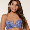 LingaDore - Vatteret Bikini Top Blue/White Print