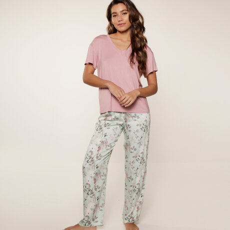 LingaDore - Pyjamas Sæt med T-Shirt Pink/Print