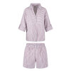 LingaDore - Pyjamas Sæt Kort Soft Bordeaux Stripes