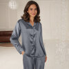 Lady avenue - Satin De Luxe Pyjamas Turbulence/Grey Lady avenue - Satin De Luxe Pyjamas Turbulence/Grey