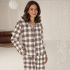 Lady avenue - Bomuld Flannel Pyjamas Plum/Vintage