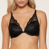 LingaDore - Black Vatteret Triangle BH Sort