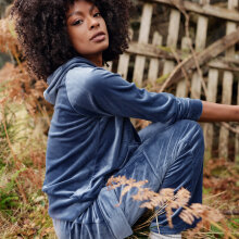 LingaDore - Velvet Hjemmesæt Dark Denim