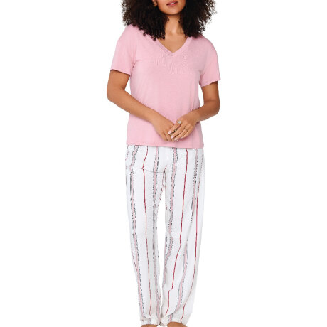 LingaDore - Stripe Pyjamas Sæt Pink/Print LingaDore - Stripe Pyjamas Sæt Pink/Print