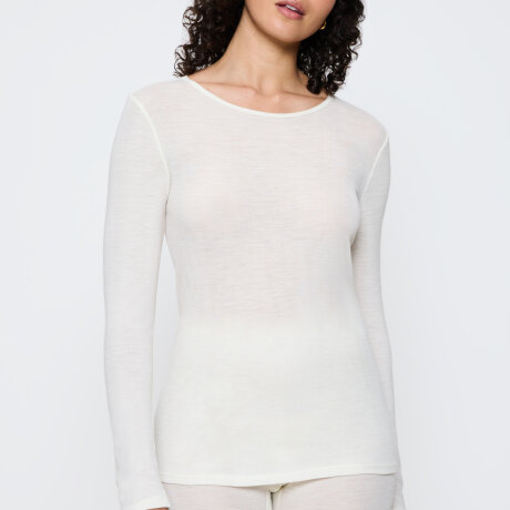 Triumph - Beauty Layers L/Æ T-shirt Wool Ecru White