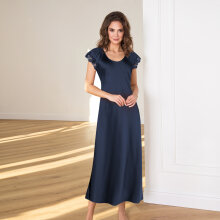 Lady avenue - Silke Natkjole Lang med kort ærme Indigo Lady avenue - Silke Natkjole Lang med kort ærme Indigo