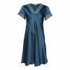 Lady avenue - Silke Natkjole med ærme Dark Petrol
