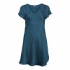 Lady avenue - Silke Natkjole med ærme Dark Petrol
