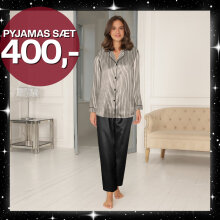 Lady avenue - Satin De Luxe Pyjamas Black/Moon Lady avenue - Satin De Luxe Pyjamas Black/Moon