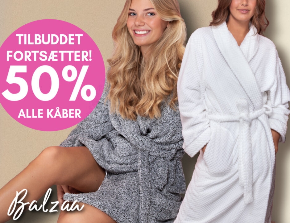 Alle kåber fra Balzaa spar 50%
