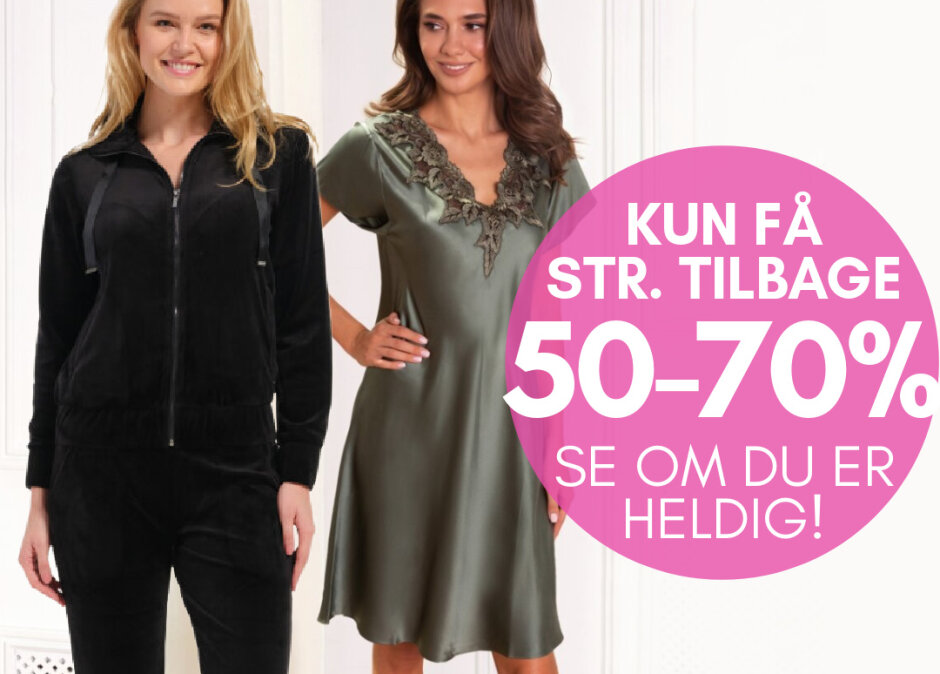 Reststørrelser spar 50% - 70% Se om du er heldig at finde din størrelse og spar stort