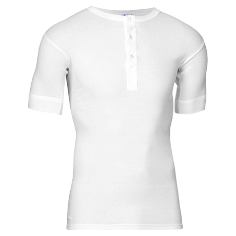 JBS Herre - Bomuld T-shirt med knapper Hvid