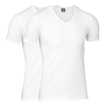 JBS Herre - Bomuld 2-pak V-hals T-shirt Hvid